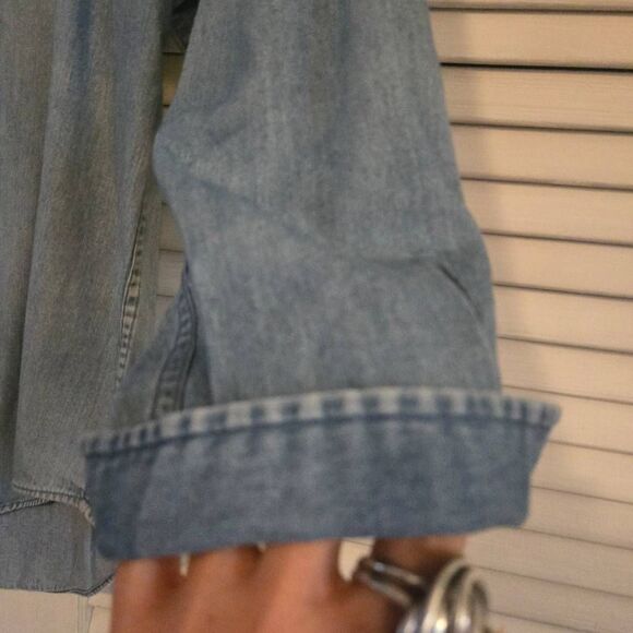 Vintage Alexander Julian Colours Light Denim Long Sleeve Button Down Shirt Medi - Picture 8 of 8